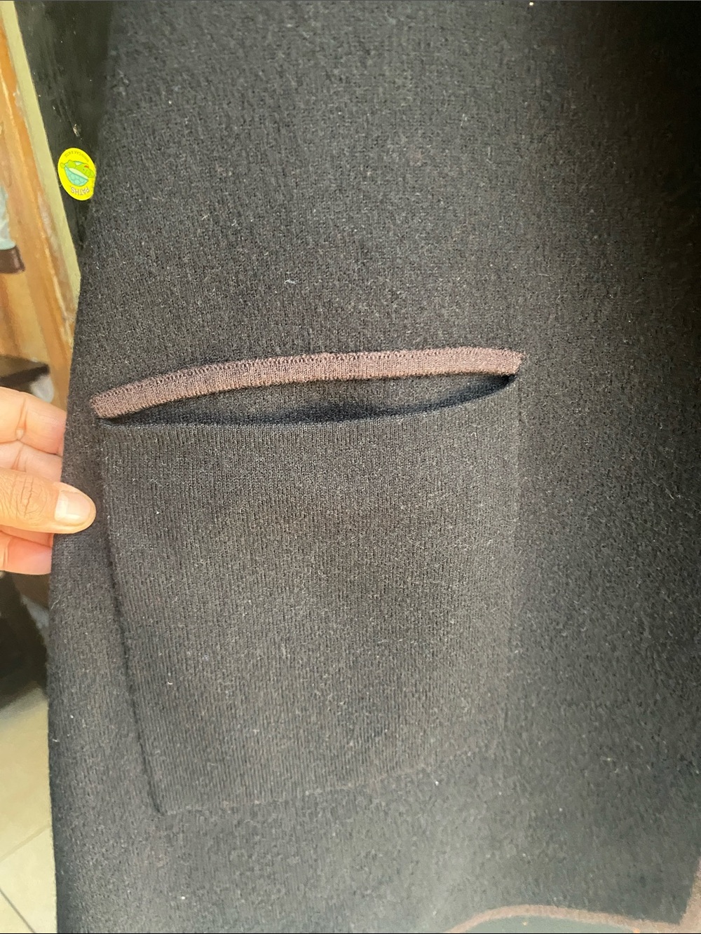 COS Black Wool Cape Coat with Shawl Collar - Picture 4 of 7